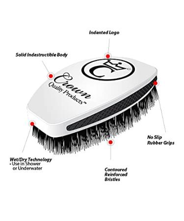 CQP 360 Sport Wave Brush 2.0 Black Ice - Hard Bristles - Wet Dry Technology - High Gloss Black - Buy Online on GoSupps.com