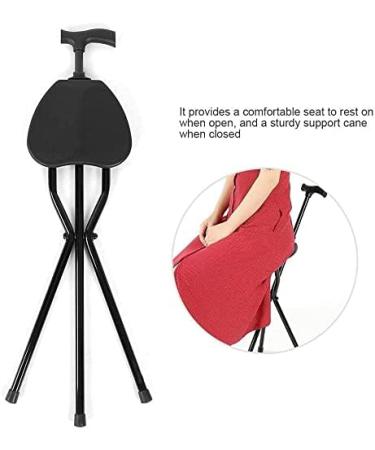 Walking Stick with Seat Adjustable Crutches Folding Cane Foldable Walking Cane for Men Women Collapsible Adjustable Portable Hand Walking Stick Comfortable T Handles Pivoting Quad Base GIF - Buy Online on GoSupps.com