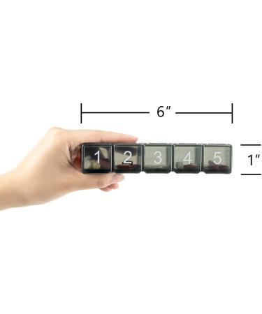e-Pill 5x Daily 7-Day Large Pill Organizer | Vitamin & Medicine Box with Discreet Black Case - International Shipping Available - Buy Online on GoSupps.com
