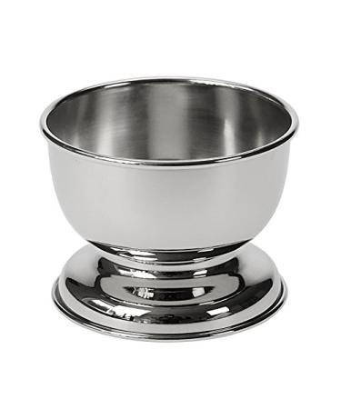 Aurawerk shaving bowl metal bowl with base shaving pot for shaving foam/shaving soap for wet shaving silver