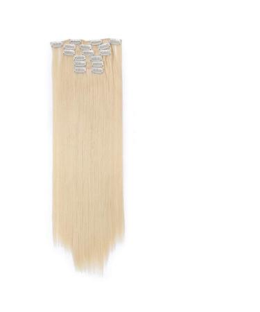 22 Inches 16 Clips 6 Pieces/Set Of Straight Straight Synthetic Clips In Heat-resistant Wigs For Women's Straight Hair 22inches 613