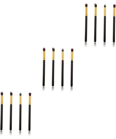 Hemoton 12 Pcs Eye Make-up Brush Kit Eyeshadow Professional Cream Eyeshadow Glitter Makeup Brushes Eyeliner mediumx3pcs Black+goldx3pcs - Buy Online on GoSupps.com