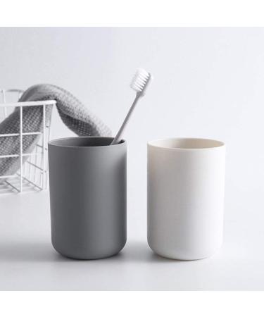 Toothbrush Cup Holder Set - Brown Bathroom Countertop Mug (2 Pack) | Stylish & Functional Toothbrush & Toothpaste Storage - Buy Online on GoSupps.com