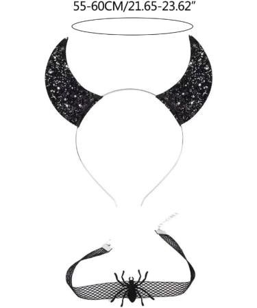 xbiez Girls Glitter Gothic Halloween Cosplay Devil Wing Headband Punk Hair Jewelry Unique Black Headwear Supplies 4 - Buy Online on GoSupps.com