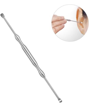 5pcs Stainless Steel Ear Cleaners Set - Ear Wax Removal Curette Kit | Hemoton Earpick Set with Visible Detergent - Silver Ear Spoon and Earplugs - Buy Online on GoSupps.com