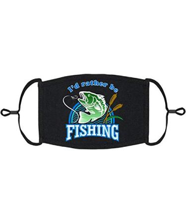Daisy Corsets I'd Rather Be Fishing Fabric Face Mask Black Adult