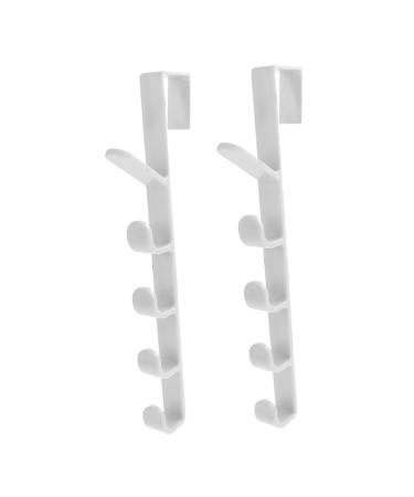 Cabilock 2pcs Transparent Hook Over The Door Wall Clothes Rack Door Coat Hanger Multi-Function Hook Back Door