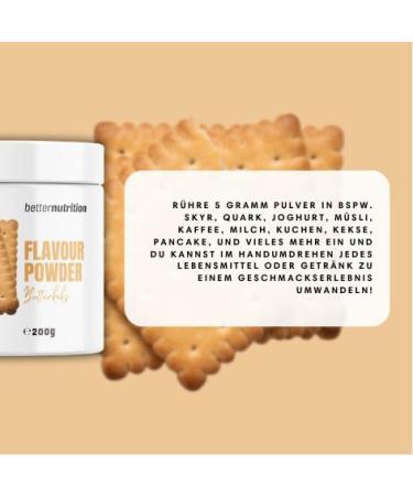 Premium Vegan Flavor Powder Zero - 200g Calorie-Reduced Butter Biscuit Aroma | Better Nutrition - Buy Online on GoSupps.com
