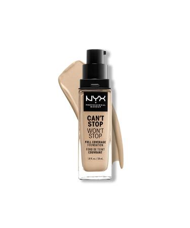 NYX Professional Makeup Can't Stop Won't Stop Full Coverage Foundation Long Lasting Waterproof Vegan Formula Matte Finish Shade: Nude 06.5 Nude