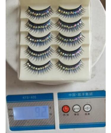 Romoty Self-adhesive Rhinestone False Eyelashes - Long, Thick, Curly 3D Multi-color Fake Eyelashes - 5 Pairs - Buy Online on GoSupps.com