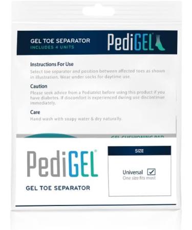 PediGel Toe Separator for Overlapping Toes - 4 Units - Medically Approved Polymer Gel - Universal Fit - Buy Online on GoSupps.com