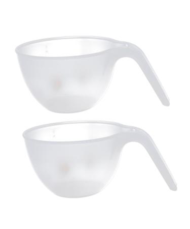 2pi ces Bol Simple Plastique Transparent Blanc Bol M langeur Sauce De Cuisson Pour Micro-ondes De Service Pour Salades Et Ap ritifs