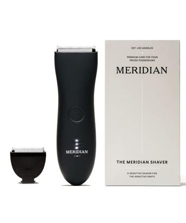 Meridian - The Starter Package - Electric Body & Pubic Hair Trimmer Set with 1 Replacement Blade - Cordless, Waterproof, Rechargeable - for Men and Women - Easy & Pain-Free Grooming Kit - Onyx