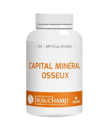 Laboratoire Beauchamp - Food supplement BONE MINERAL CAPITAL - 60 capsules - Calcium, phosphorus, vitamin C - Maintains bone capital - Developed in France