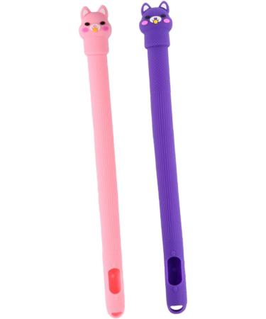 Mikikit 4-Part Pencil Case with Animal Pins - Soft Purple Sleeve & Shell Pink Holder Cute Silicone Pen Included | International Shipping - Buy Online on GoSupps.com