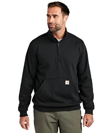 Carhartt Men's Loose Fit Midweight Quarter-Zip Mock-Neck Sweatshirt Large Black