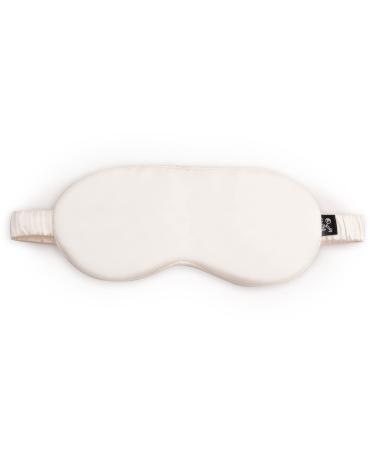 Clementine Silk Organic Sleep Mask (White) 100% GOTS Certified Organic 6A Mulberry Silk - 22 Momme with Elastic Strap & Organic Silk Filler - OSFA