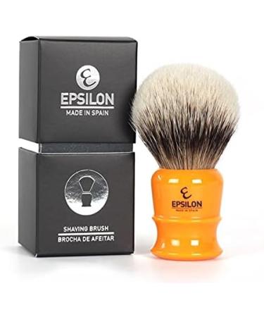 Epsilon Butterscotch Shaving Brush - Silver Badger Tip 50/26 mm | Premium Quality for a Luxurious Shave - International Shipping Available - Buy Online on GoSupps.com