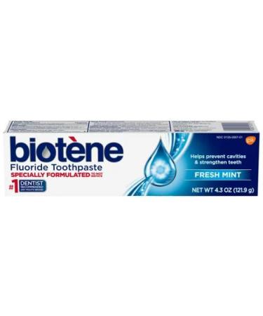 Biotene Fluoride Toothpaste Fresh Mint Original 4.3 oz (Pack of 4)