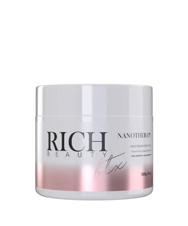 RICH BEAUTY Repair Mask Anti Frizz Nano therapy Brazilian Deep Hair Botox Treatment for Straightened Dry and Damaged Hair - Formaldehyde Free 17.6oz (500gr)