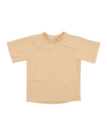 Leveret Short Sleeve Baby Boys Girls Rash Guard Sun Protected UPF + 50 Kids & Toddler Swim Shirt (12 Months-5 Toddler) 5 Years Beige