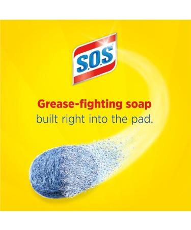 S.O.S Steel Wool Pads 10 Ct - Heavy Duty Cleaning & Scrubbing Soap Pads with Moofin Spoon | Ideal for Rust Removal from Metal Wood & Plastic - Buy Online on GoSupps.com