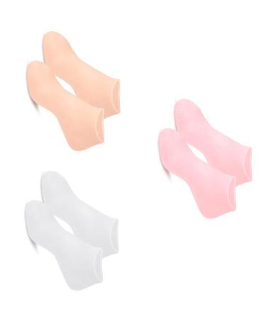 dijiusidy 3 Pairs Gel Moisturizing Socks Multifunctional Foot Pedicure Socks Repair Cracked Heel Protector Foot Care Tool L