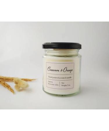 Cinnamon & Orange Soy Wax Scented Candle | Hand Poured Housewarming Gift | Fall Decor for New Home - Buy Online on GoSupps.com