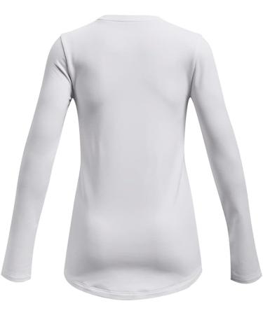 Under Armour Girls' Cozy Long Sleeve Crew Neck T-Shirt - White/Black, Medium - Buy Online on GoSupps.com