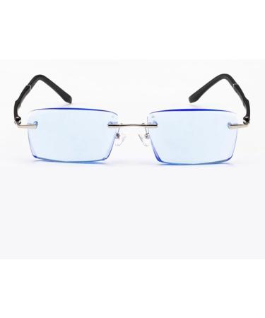 Stylish Frameless Blue Crystal Readers for Men - Lightweight 1.5+ Eyeglasses - Buy Online on GoSupps.com