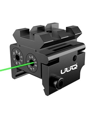 UUQ Mini Airsoft Gun Laser Sight Red/Green Dot Beam for Compact Pistol with Weaver or Picatinny Rail|Rifle Handgun|Tactical Sights Airsoft|Scope Hand Gun Rifles|Laser Pointer Pistol|Air Soft Optic Green Laser 9batteries