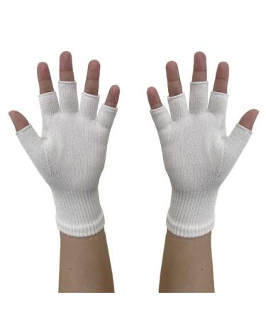 Edenswear Zinc-Infused Fingerless Gloves for Women and Men with Eczema - Wet Wrap Therapy (L)