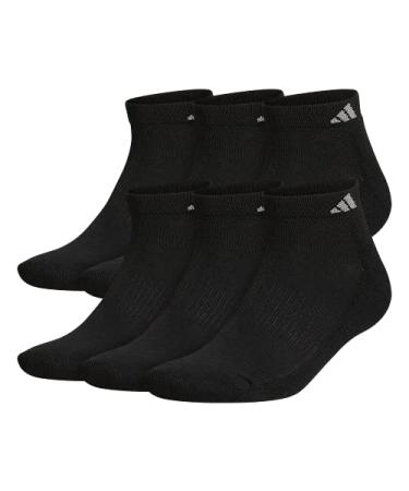 adidas Men's Athletic Cushioned 6-Pack Low Cut Large Black/Aluminum 2