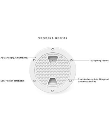 SEA FLO 4-8 White Non Slip Circular Inspection Hatch with Detachable Cover - Buy Online on GoSupps.com