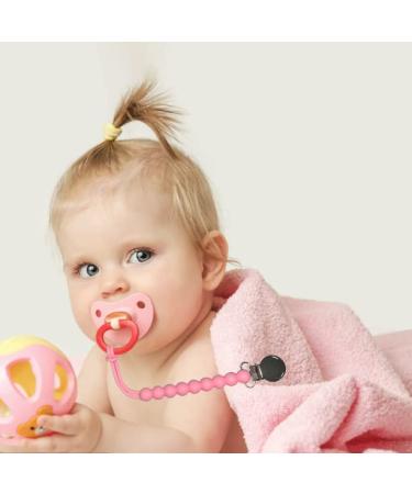Pacifier Clips Baby Girls - MORIBOX Paci Clip 2 Pack R-Pink for Soothing Baby Binky Holder - Perfect Shower or Birthday Gift - Buy Online on GoSupps.com