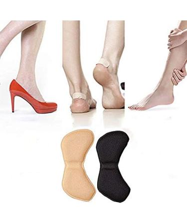 Demarkt 4 Pairs Sponge Heel Pads - Self-Adhesive Foot Care Cushions & Insoles for Comfort (Black & Flesh Color) - International Shipping Available - Buy Online on GoSupps.com