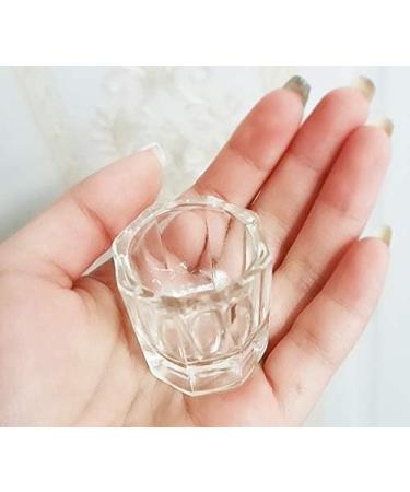 ericotry 2 Pieces Glass Nail Dappen Dish with Stainless Steel Lid Clear Nail Art Acrylic Liquid Powder Dappen Dish Bowl Glass Crystal Cup Nail Art Tools - Buy Online on GoSupps.com
