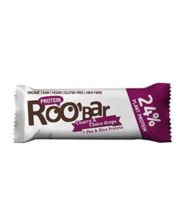 Roo'bar Cherry & Chocolate Chip Protein Bar - Organic & Vegan - 40g