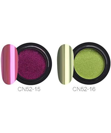 Peowuieu 16 Glasses Chrome Nail Powder Metallic Nail Art Powder Effect Manicure Pigment with 16 Pieces Eyeshadow Sticks - Buy Online on GoSupps.com