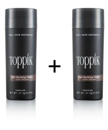 Buy 2 x TOPPIK Hair Thickener - 27.5g Loose Fiber Microhairs in Dark Brown - Special Offer! - Buy Online on GoSupps.com