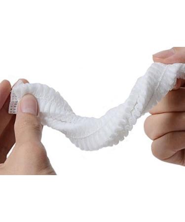 100PCS 24.8inch White Disposable Bouffant Caps with Elastic Edge - Ideal for Spray Salon, Home Baking, Labs & Hospitals - Buy Online on GoSupps.com