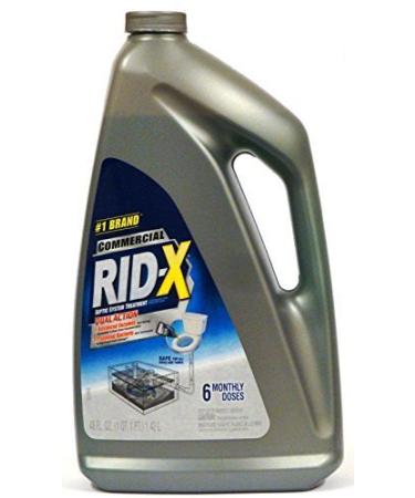 RID-X Commercial Septic System Liquid Treatment, Dual Action, 6 Monthly Doses, 48 Oz