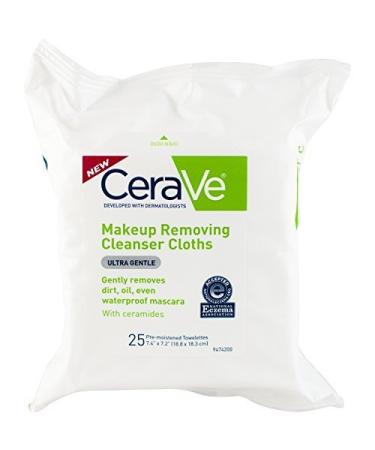 CeraVe Makeup Removing Cleanser Cloths 25 Count - Buy Packs and SAVE (Pack of 2)