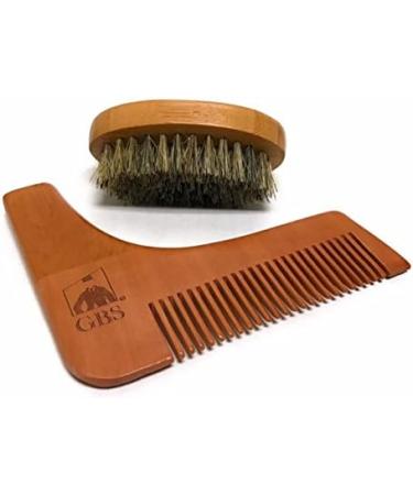 GBS Premium Men's Beard Styling and Shaping Set- Comes with Oval Boar Bristle Beard Brush Unscented Beard Oil Wood Shaping Template with 7" Dressing Hair Comb - Great Gift Pack 1 - Buy Online on GoSupps.com