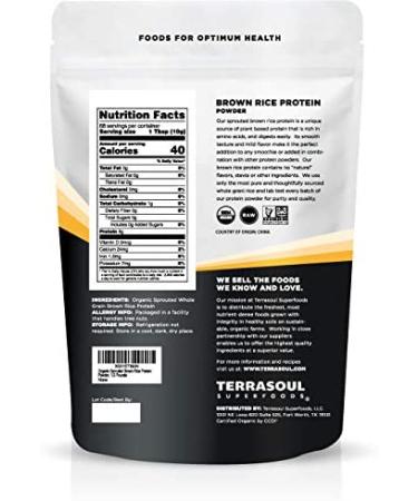 Terrasoul Superfoods Organic Sprouted Brown Rice Protein Powder - 1.5 lb - Buy Online on GoSupps.com