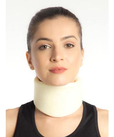 Morsa UK Neck Brace - Foam Cervical Collar - Soft Neck Support Relieves Pain & Pressure in Spine - Disc Hernia Osteoarthritis Brace Medical Grade - Can Be Used During Sleep (White M) M White