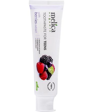 MELICA ORGANIC BIO 99% Natural BERRY MIX ADOLESCENTS 14+ PASTES DENTILES BIO avec BESSEN MIX EXTRACT XYLITOL et CALCIUM CALCIUM SANS Fluorure SLS SLES parabens antiseptiques 100g