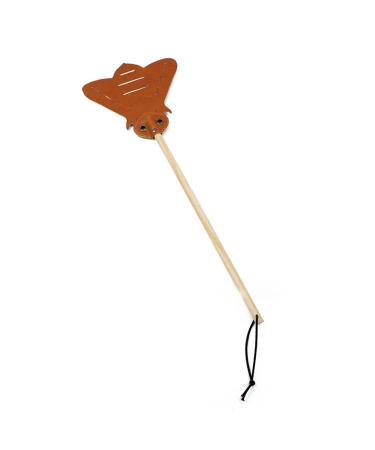 Fly Swatter Heavy Duty Edition Leather Bug Swatter Long Wooden Handle Smooth Surface Swatter Durable Long Handle House Wife Helper Convenient