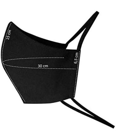 Kmina Pro Washable Face Mask (2 Pack) - Reusable Black Fabric Masks Gentle on Ears Made in Europe - Buy Online on GoSupps.com