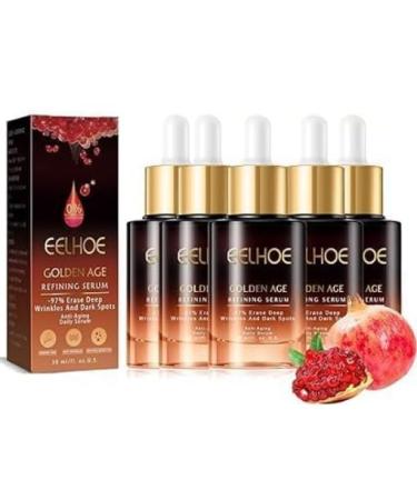 (100% Effective) 5PCS Young Golden Age Refining Serum | Golden Age Refining Serum | Collagen Boost Anti Ageing Serum | Skin Care Serum for Face | Best Face Cream for Aging Skin | 30ml/1fl.oz